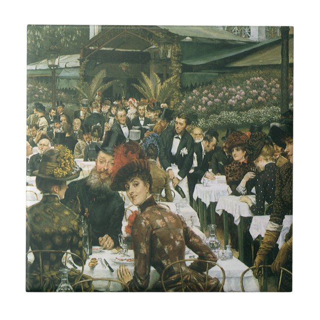 Azulejo Las damas de artista de James Tissot, arte de moda (Frente)