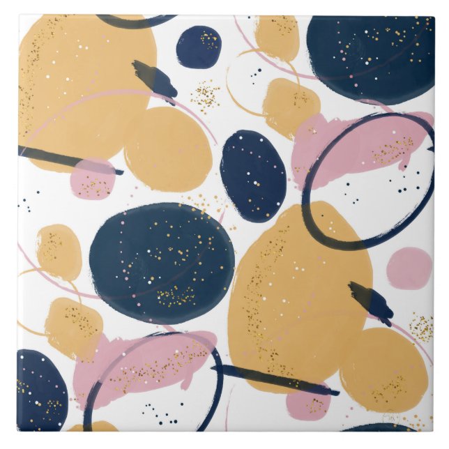 Azulejo Las Estrellas Azules Pink de moda resumen arte cre (Frente)
