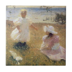 Azulejo Las hermanas, por Frank W. Benson