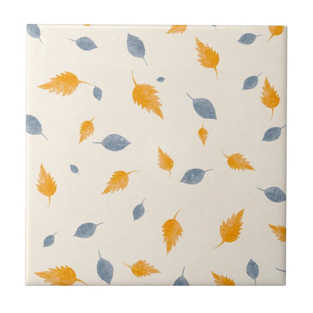 Azulejo Las hojas amarillas azules y doradas de Guay en cr (Frente)