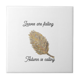 Azulejo Las hojas caen en mosaico de cerámica blanca