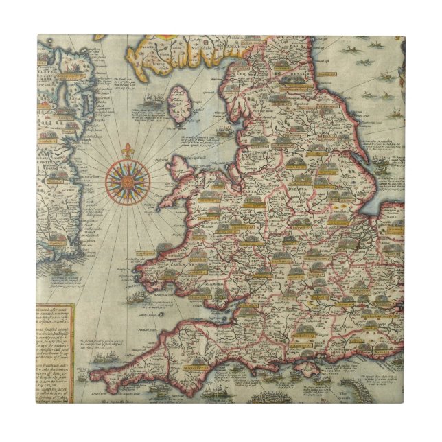 Azulejo Las invasiones de Inglaterra y de Irlanda (Frente)