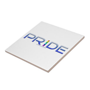 Azulejo Las letras metálicas de la palabra orgullo de Slip