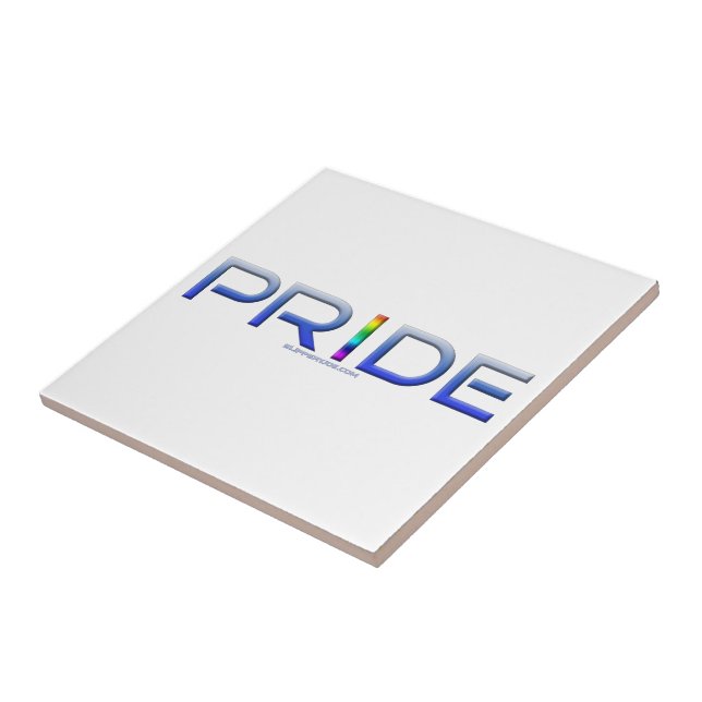 Azulejo Las letras metálicas de la palabra orgullo de Slip (Lado)
