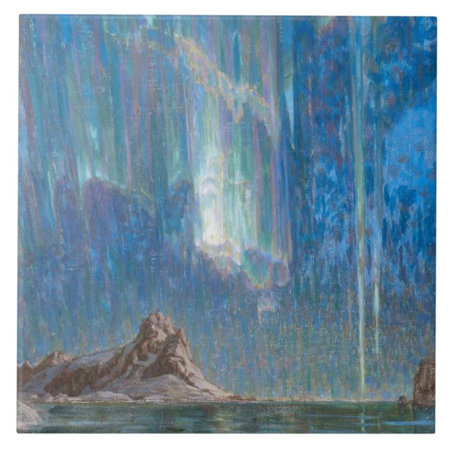 Azulejo Las luces del norte de Noruega (Aurora) (Frente)