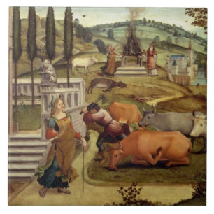 Azulejo Las pasiones de Pasiphae, esposa de rey Minos del