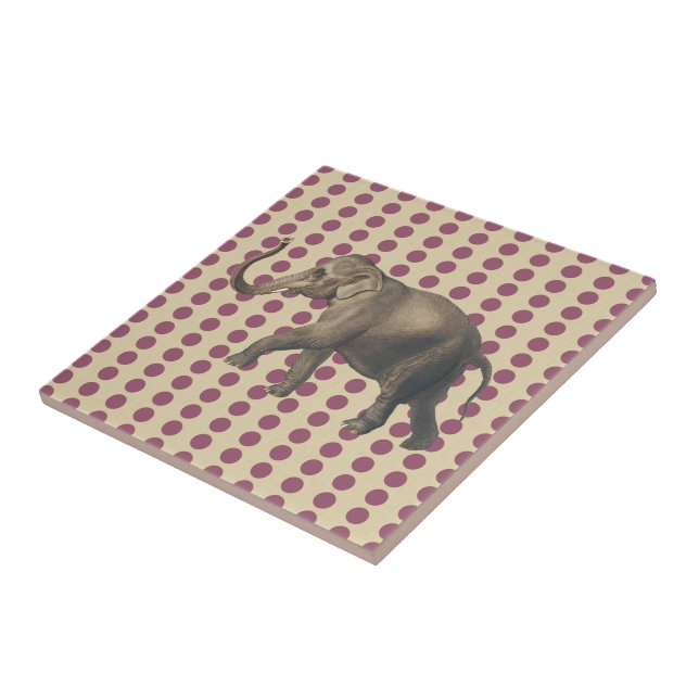 Azulejo Las picaduras de ciruelas con elefante (Lado)