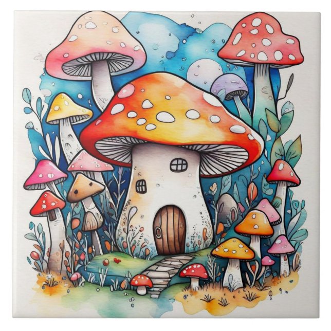 Azulejo Las setas cortas dejan el diseño del núcleo de la  (Frente)