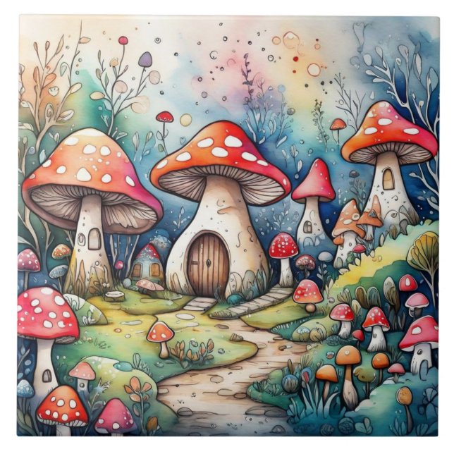 Azulejo Las setas cortas dejan el diseño del núcleo de la  (Frente)