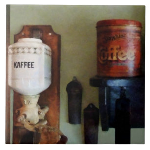 Azulejo Lata de café y molinillo de café