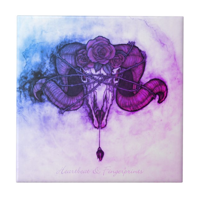 Azulejo Latidos y huellas dactilares (Frente)