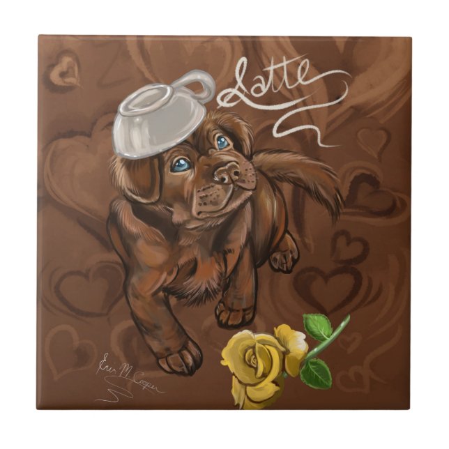 Azulejo Latte de Chocolate Lab (Frente)