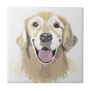 Azulejo Laughing Golden Retriever