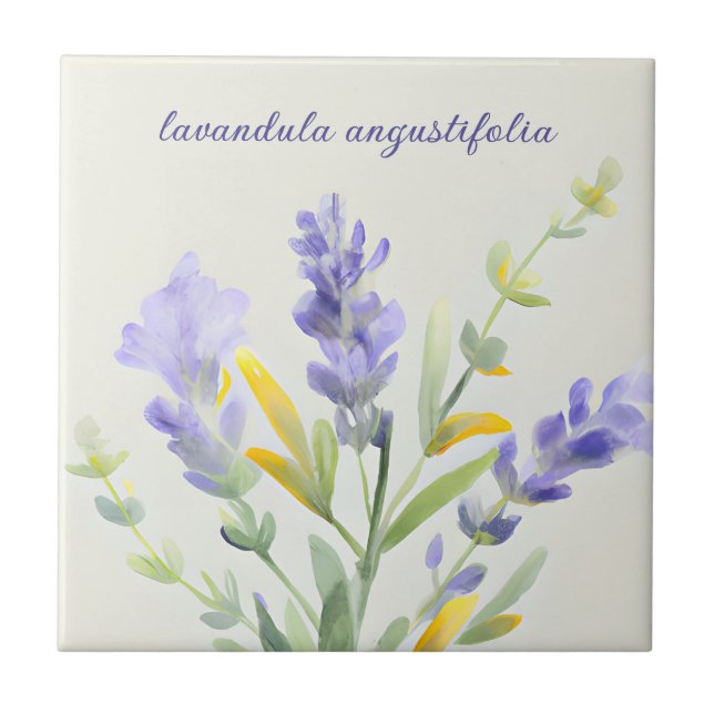 Azulejo Lavanda de decoración de campo francesa (Frente)