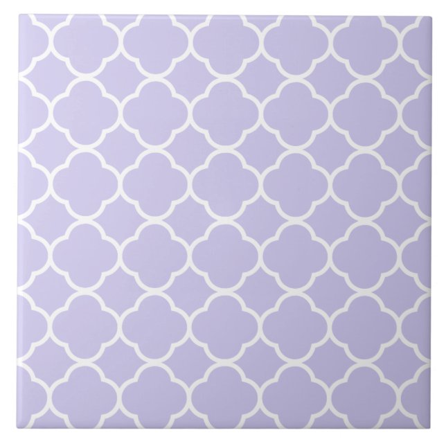 Azulejo Lavanda de patrón de cuatrefoil (Frente)