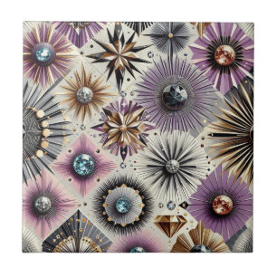 Azulejo Lavanda Diamante Moderno de Medianos del Siglo XX