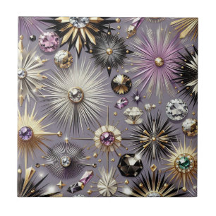 Azulejo Lavanda Diamante Moderno de Medianos del Siglo XX