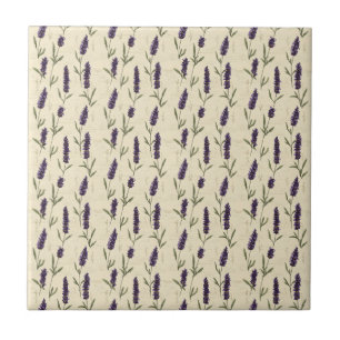 Azulejo Lavanda Morado Beige Botánico Floral Cocina