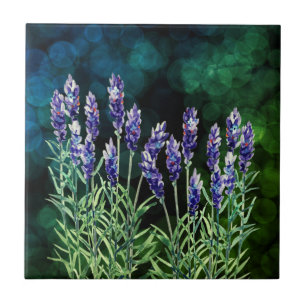 Azulejo Lavanda pintada con acuarelas