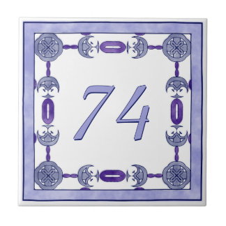 Azulejo Lavanda y número de casa grande púrpura