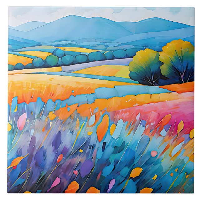 Azulejo Lavande Serenité. Amplia Provenza panorámica (Frente)