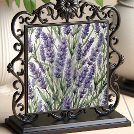 Azulejo Lavender Flor Agua Botánica Arte