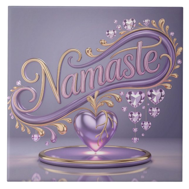Azulejo Lavender Namaste Gold Ceramic Tile (Frente)