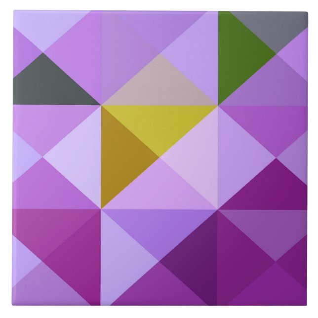 Azulejo Lavender Trivet de mosaico de estilo Purple Geomét (Frente)
