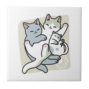 Azulejo Laze Furr Days - Diseño de gatos perezosos