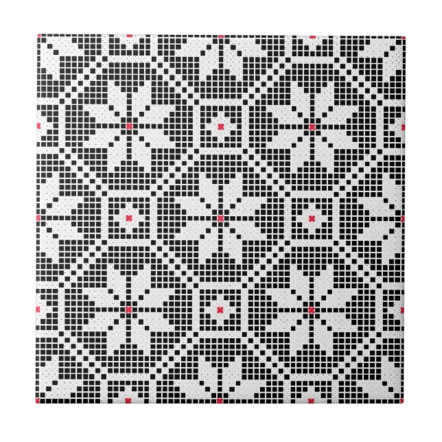 Azulejo Lazo blanco aislado sobre fondo negro PERSONALIZAR (Frente)