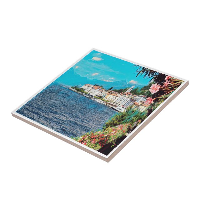 Azulejo ldp BELLAGIO - Lago Como - Lombardía, Italia, (Lado)