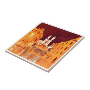 Azulejo ldp PIAZZA DI SPAGNA por la noche Roma