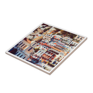 Azulejo ldp POSITANO - ciudad - iglesia Santa Maria Assunt