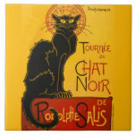 Azulejo Le Chat Noir El Gato Negro<br><div class="desc">El Théophile Alexandre Steinlen Le Chat Noir Le Chat Noir era un establecimiento de entretenimiento del siglo XIX, situado en el bohemio distrito de Montmartre de París. El ilustracion Art Nouveau poster de Théophile Steinlen de 1896 es un anuncio publicitario de un tour a otras ciudades de la compañía de...</div>