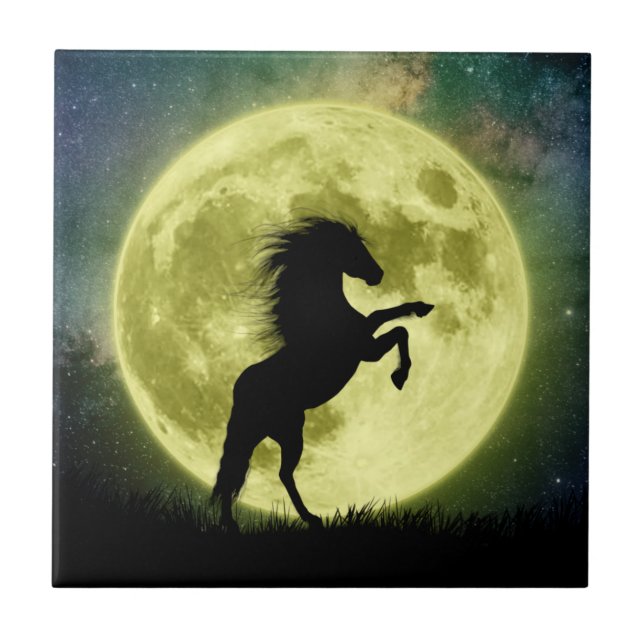 Azulejo Le cheval et la lune jaune (Frente)
