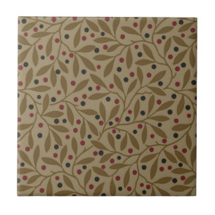 Azulejo Leaf Berry Classic Colored Bonito Pattern Art