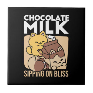 Azulejo Leche de Chocolate Bebiendo Felicidad – Comida de 