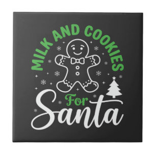 Azulejo Leche y Galletas de Navidad para Santa