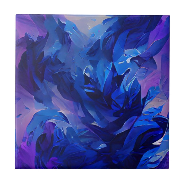 Azulejo Lechuga de flores de fuego azul índigo (Frente)