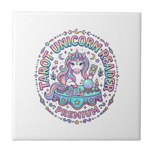 Azulejo Lector de Tarot Unicornio Premium Funny Print o