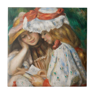 Azulejo Lectura de dos Chicas - Pintura impresionista de r