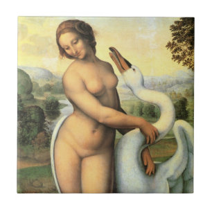Azulejo Leda y el cisne de Leonardo da Vinci