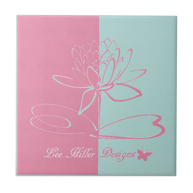 Azulejo Lee Hiller diseña acentos rosa aqua (Frente)