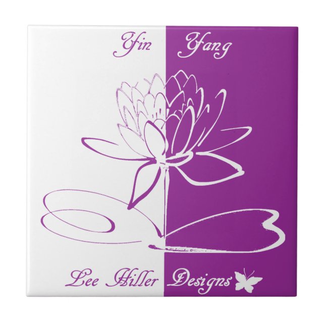 Azulejo Lee Hiller diseña el logo Accents White Violet (Frente)