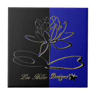 Azulejo Lee Hiller diseños acentos negro oro azul