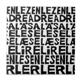 Azulejo "Leer" en blanco y negro en 8 idiomas corte de lin