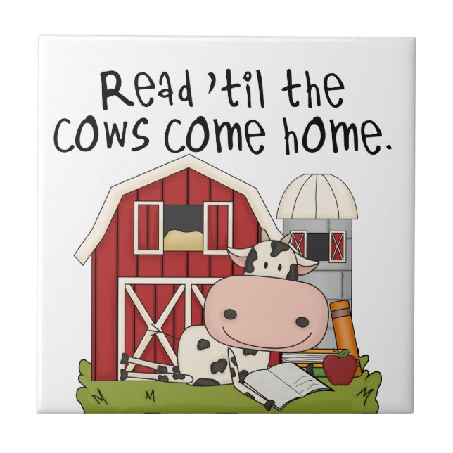 Azulejo Leer hasta que las vacas regresen a casa (Frente)