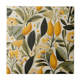 Azulejo Lemon Botanical Grove Seamless
