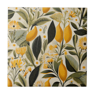Azulejo Lemon Botanical Grove Seamless