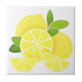 Azulejo Lemon lemons lonchas de limón fruta tropical amari